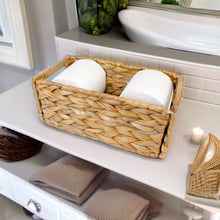 Load image into Gallery viewer, Foldable Water Hyacinth Basket with Stain Resistant Handles