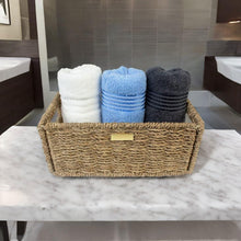 Load image into Gallery viewer, Foldable Seagrass Basket with Gold Plated Emblem
