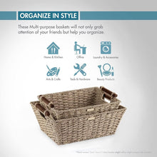 Load image into Gallery viewer, Extra Large Gold Plated Vietnamese Seagrass Foldable Basket