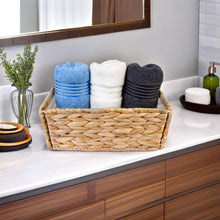 Load image into Gallery viewer, Foldable Water Hyacinth Basket with Stain Resistant Handles