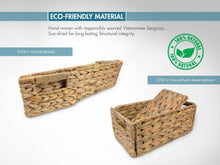 Load image into Gallery viewer, Foldable Water Hyacinth Basket with Stain Resistant Handles