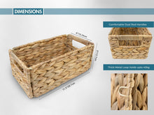 Load image into Gallery viewer, Foldable Water Hyacinth Basket with Stain Resistant Handles