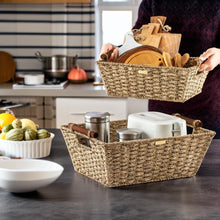 Load image into Gallery viewer, Extra Large Gold Plated Vietnamese Seagrass Foldable Basket