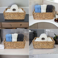 Load image into Gallery viewer, Foldable Water Hyacinth Basket with Stain Resistant Handles