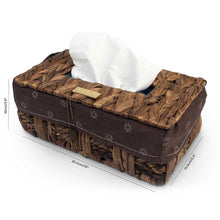 Load image into Gallery viewer, Gold Plated Wicker Decorative Tissue Paper Box With Removable Washable Liner