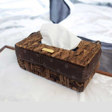 Load image into Gallery viewer, Gold Plated Wicker Decorative Tissue Paper Box With Removable Washable Liner