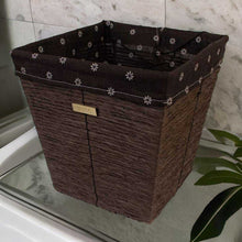 Load image into Gallery viewer, Gold Plated Wicker Decorative Trash Can Waste Basket With Liner
