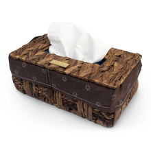 Load image into Gallery viewer, Gold Plated Wicker Decorative Tissue Paper Box With Removable Washable Liner