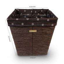 Load image into Gallery viewer, Gold Plated Wicker Decorative Trash Can Waste Basket With Liner
