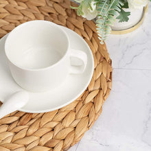 Load image into Gallery viewer, Water Hyacinth Handmade Round Braided Placemats 13.7 Inches -Gold Plated