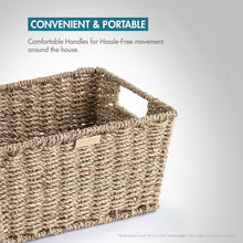 Load image into Gallery viewer, Seagrass Wicker Baskets for Organizing -Gold Plated