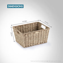 Load image into Gallery viewer, Seagrass Wicker Baskets for Organizing -Gold Plated