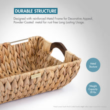 Load image into Gallery viewer, Premium Jumbo Vietnamese Water Hyacinth Wicker Baskets -Gold Plated
