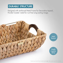 Load image into Gallery viewer, Premium Jumbo Vietnamese Water Hyacinth Wicker Baskets -Gold Plated