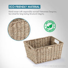 Load image into Gallery viewer, Seagrass Wicker Baskets for Organizing -Gold Plated