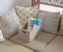 Load image into Gallery viewer, Seagrass Wicker Baskets for Organizing Rectangular -Gold Plated

