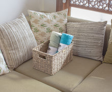 Load image into Gallery viewer, Seagrass Wicker Baskets for Organizing Rectangular -Gold Plated