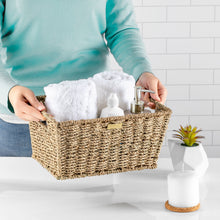 Load image into Gallery viewer, Seagrass Wicker Baskets for Organizing -Gold Plated