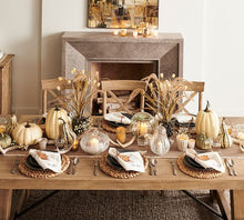 Load image into Gallery viewer, Water Hyacinth Handmade Round Braided Placemats 13.7 Inches -Gold Plated