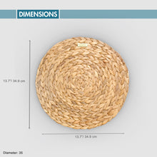 Load image into Gallery viewer, Water Hyacinth Handmade Round Braided Placemats 13.7 Inches -Gold Plated