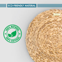 Load image into Gallery viewer, Water Hyacinth Handmade Round Braided Placemats 13.7 Inches -Gold Plated