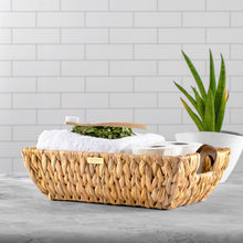 Load image into Gallery viewer, Premium Jumbo Vietnamese Water Hyacinth Wicker Baskets -Gold Plated