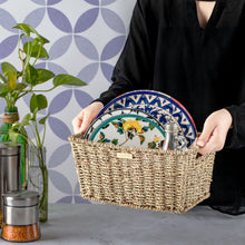Load image into Gallery viewer, Seagrass Wicker Baskets for Organizing -Gold Plated