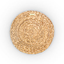 Load image into Gallery viewer, Water Hyacinth Handmade Round Braided Placemats 13.7 Inches -Gold Plated
