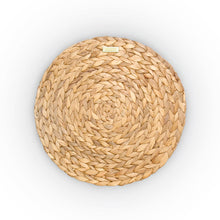 Load image into Gallery viewer, Water Hyacinth Handmade Round Braided Placemats 13.7 Inches -Gold Plated