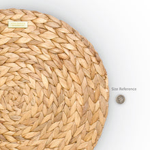 Load image into Gallery viewer, Water Hyacinth Handmade Round Braided Placemats 13.7 Inches -Gold Plated