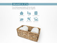 Load image into Gallery viewer, Foldable Water Hyacinth Basket with Stain Resistant Handles

