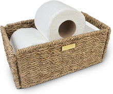 Load image into Gallery viewer, Foldable Seagrass Basket with Gold Plated Emblem
